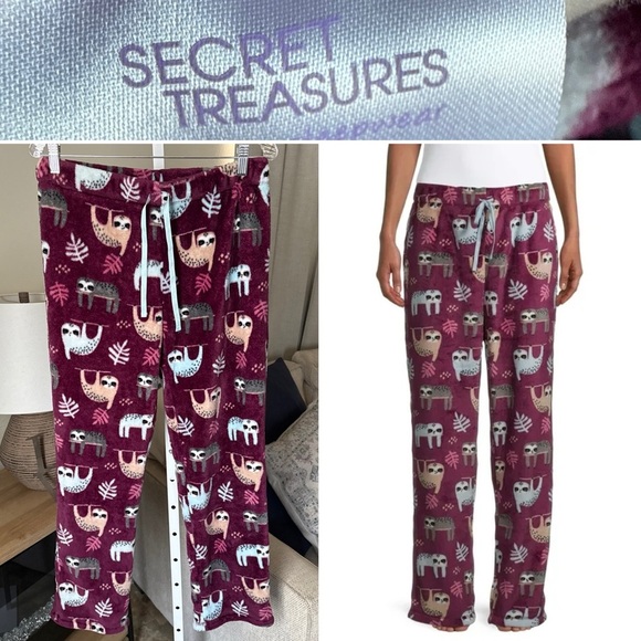 Secret Treasures Women’s Sloth Purple Pajama Pants Size M - Picture 1 of 8